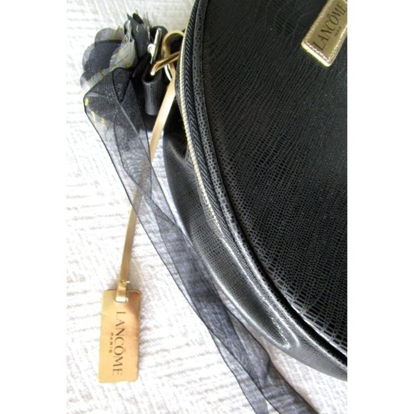 Lancome Paris Make-Up Bag Travel Case Cosmetic Round Zippered Zip Around Handle - Picture 5 of 14